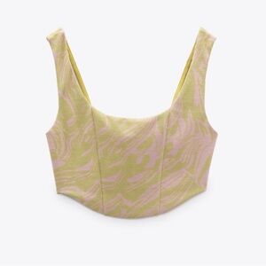Zara pink and green crop top